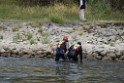 Uebung BF Taucher und Presse Koeln Zoobruecke Rhein P098